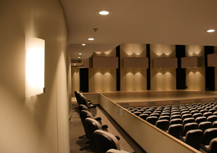 A lighting fixture in the Recital Hall
